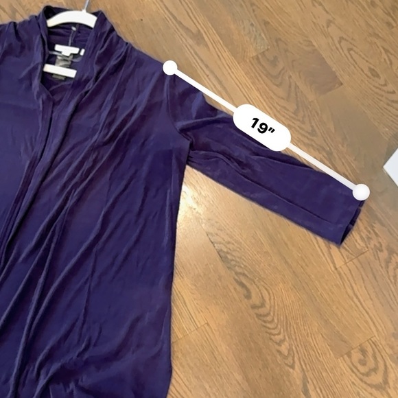 Chicos’s Travelers Grommet Jacket Elegant Purple Open Front Cardigan size 2x L - Picture 10 of 10